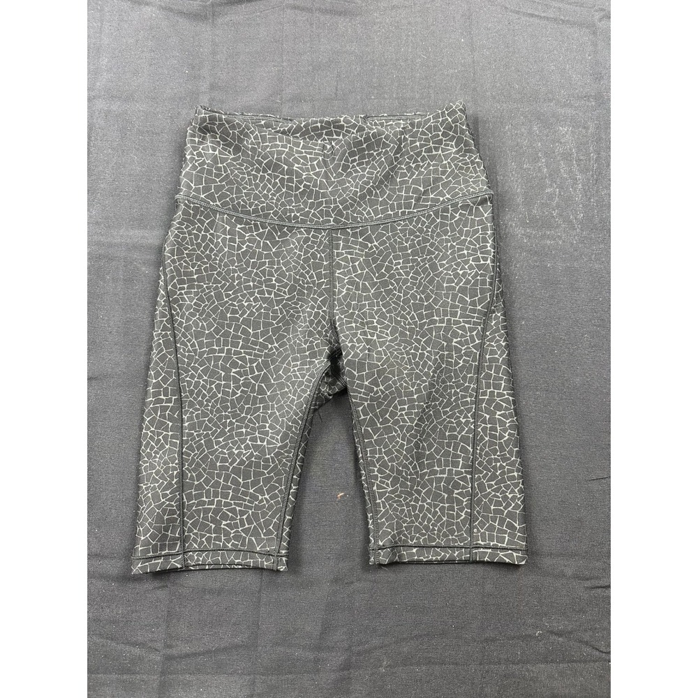 Calia by Carrie Underwood Womens Grey Mosaic Print High Waisted Bike Shorts S